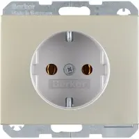 Hager BER K5 Schuko combinatie met artikelnummer 47357004, verhoogd, met montageplaat / roestvrij staal