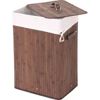 MCW Wasmand -C21, Wasbox Wasbox Wasbox, bamboe 61x43x32cm 70l ~ bruin