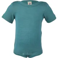 Engel - Baby-Body Kurzarm mit Druckknöpfen an den Schulter - Merino-ondergoed 98/104, turkoois