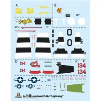 Italeri Modelbouwpakket Vliegtuigen - 1446 P-38J Lightning Plastic - 1:72 - Modelbouw