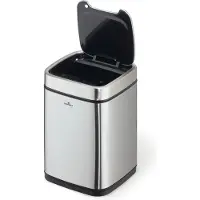 Durable Afvalbak NO TOUCH sensor - 6 liter - duurzaam - voor gebruik binnenshuis - automatische en handmatige opening/sluiting - verwijderbaar deksel - binnenemmer - roestvrij staal - zilver
