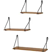 En.casa Wandrek Randers set van 3 zwart en houtkleurig