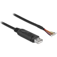 DeLOCK Adapter cable USB 2.0 Type-A to Serial RS-232 with 9 open wires + Shielding 0.5 m