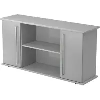 Hjh OFFICE PRO KAPA SB | Dressoir | met deuren - Grijs/Zilver Sideboard Chrome metaal handgreep