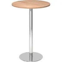 Hjh OFFICE PRO BISTRO H80R C - Systeem conferentietafel Walnoot Chroom Ø 80