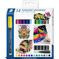 Staedtler Lumocolor permanente pen F - set met 14 kleuren