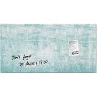Sigel glasmagneetbord - Artverum - 91x46cm - turquiose muurmotief - SI-GL287
