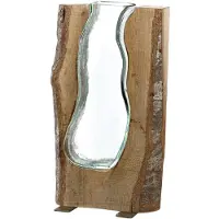 Leonardo Siervaas Tafelve vaas CASOLARE uit glas en hout, handgemaakt (1 stuk)
