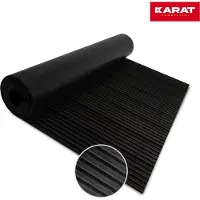 Floordirekt Rubberen Loper - Rubbermat Zwart - Dikte 3 mm - Breed Geribbeld Profiel - Slijtvast, Antislip & Veelzijdig Inzetbaar voor Binnen en Buiten - 120 x 150 cm