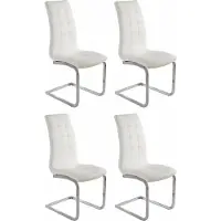 Loft 24 Vrijdragende stoel Lola set van 2 of 4, bekleding van imitatieleer of fluweelstof, chroom metalen frame (set)