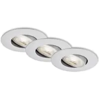 Briloner KULANA - inbouwspots set van 3 - dimbaar - draaibare inbouwarmaturen - 3 x LED / 5W 460lm - lichtkleur: warm wit - inbouwdiepte: 30mm - inbouwmaat: 68mm - product: Ø90mm - mat chroom