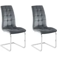 Inosign Vrijdragende stoel Lola set van 2 of 4, bekleding van imitatieleer of fluweelstof, chroom metalen frame (set)
