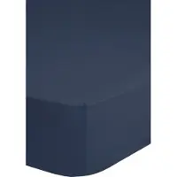 Hip Hoeslaken - katoensatijn - donkerblauw - 160x200 cm