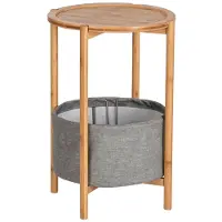 Wenko Bijzettafel Bahari ØxH: 42x60 cm, van bamboe
