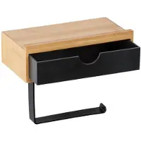 Wenko Toiletrolhouder Bambusa - Bamboe - Met Planchet - Bruin