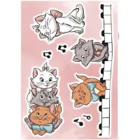 Komar Wandfolie Aristocats Kittens - afm. 50 x 70 cm zelfklevend, wandstickers, kinderkamer (7-delig)