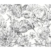 Overig Fotobehang Flowerbed - Wit - 2,50m X 300cm