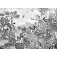 Overig Fotobehang Flora And Fauna - Grijs - 2,50m X 350cm