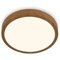 Briloner LED-plafondlamp Runa Wood, hout donker, Woon-/ Eetkamer, metaal, LED plafondlamp