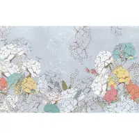 Komar Fotobehang Planting Peonies - Blauw - 2,50m X 400cm