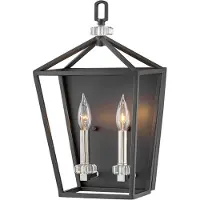 HINKLEY LED Wandlamp Stinson | 2X E14 Max 60W | Black with Polished Nickel