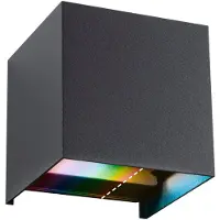 Paulmann LED-wandlamp Smart Home Zigbee 3.0 Cybo IP44 hoekig 100x100 mm RGBW+ 2x2,5W 2x150lm 230V Antraciet Aluminium