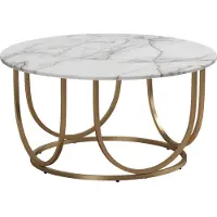 CosmoLiving by Cosmopolitan Salontafel Gwyneth van gemakkelijk te onderhouden mdf, onderstel van metaal, hoogte 41 cm