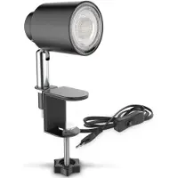 B.K.Licht Klemlamp BK_KL1353 LED tafellamp, incl. GU10 lamp, draaibaar Kantelbaar, metaal, zwart, 3.000K, 400Lumen, klembaar tot 3 cm, 5W (1 stuk)