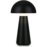 Briloner - FUNGO - LED accu tafellamp, traploos dimbaar, Touch, mobiel licht, LED tafellamp buiten, LED tafellamp snoerloos, mat zwart