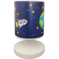 Niermann Standby Tafellamp Weltall, blauw, Kinderkamer, Kunststof, Tafellamp