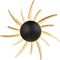 FISCHER&HONSEL GMBH LED-wandlamp Sol, zwart, Woon-/ Eetkamer, metaal, Modern, LED wandlamp