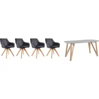 SalesFever 5-delige eetkamerset in Scandinavisch design