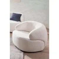 SalesFever fauteuil met afgeronde armleuningen Bouclé stof wit