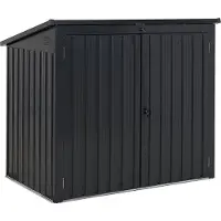Beliani MOENA - Tuinhuis - Grafietgrijs - Staal