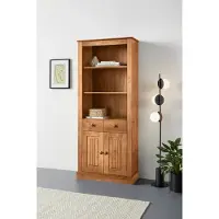 Otto Home Boekenkast Liotta met 3 verstelbare planken, 1 lade, massief grenen