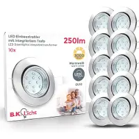B.K.Licht LED inbouwspot LED inbouwlampen, draaibaar, wit, incl. 3W 250lm GU10, plafondspot