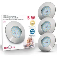 B.K.Licht Ledinbouwlamp 3-pack badkamer inbouwspots, IP44 beschermd, LED inbouwspots, plat