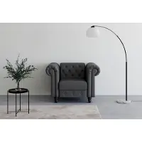Dorel Home Chesterfield-fauteuil Felix met rugleuning 3-voudig verstelbaar, benen massief hout, zithoogte 46 cm