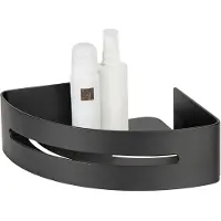 Wenko hoekplank Turbo-Loc Bivio zwart mat - 100% roestvrij aluminium - 30,5 x 8 x 23 cm