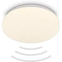Briloner - LED Badkamerlamp - badkamerverlichting met bewegingsmelder - plafonniére met warm wit licht - Ø27 x 6.5 cm