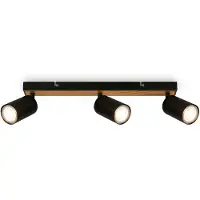 Briloner Tib - Plafond projector - 2172034 - Zwenkbaar - Aan/Uit via wandschakelaar - 15,5 x 5,5 x 44 cm - Zwart hout