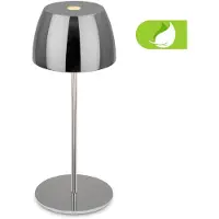 Briloner Serina Mini - Snoerloze LED tafellamp IP44 - 7503018 - Dimbaar - Touch - Spatwaterdicht - Snoerloos - Verwisselbare batterij en lichtbron - Ø8 x 20 cm - Chroom