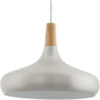 Eglo Moderne Hanglamp Sabinar 40cm Rvs Met Houtbruin