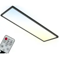 Briloner LED-paneel Slim, dimbaar, zwart, Woon-/ Eetkamer, Kunststof, Modern, LED plafondlamp