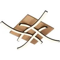 Briloner Vinka - LED Plafonniére - met houtdecor - waveform - warm wit licht - 47,5 x 47,5 x 8,5 cm