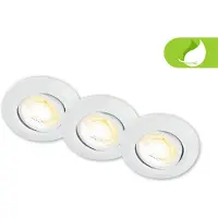 Briloner Klira inbouwlamp, wit, draaibaar, dimbaar, 3 stuks Klira, dimbaar, wit / opaal, Woon-/ Eetkamer, Kunststof, Modern
