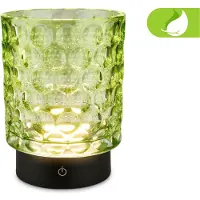Briloner Sunora - Oplaadbare Tafellamp - snoerloze tuinverlichting - glazen lamp - buitenlamp dimbaar - groen - Ø11 x 15 cm