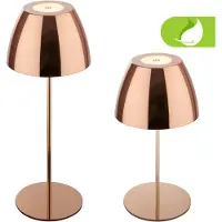 Briloner Serina - Snoerloze LED tafellamp IP44 - 7522013 - Dimbaar - Touch - Spatwaterdicht - Snoerloos - Verwisselbare batterij en lichtbron - Ø13,5 x 36 cm - Koperkleur