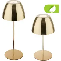 Briloner Serina - Tafellamp oplaadbaar - dimbaar - touch - snoerloos - Ø13,5 x 36 cm - goud kleur