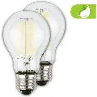 Briloner - Ultra Efficient LED lamp - set van 2 lichtbronnen - E27 - filament verlichting - A60 - 4W - 840Lm - 2.700 K warm wit licht - Ø6cm